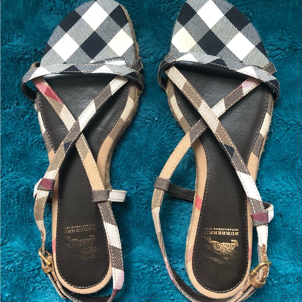 Authentic Burberry Pre-owned strapped espadrilles sandals